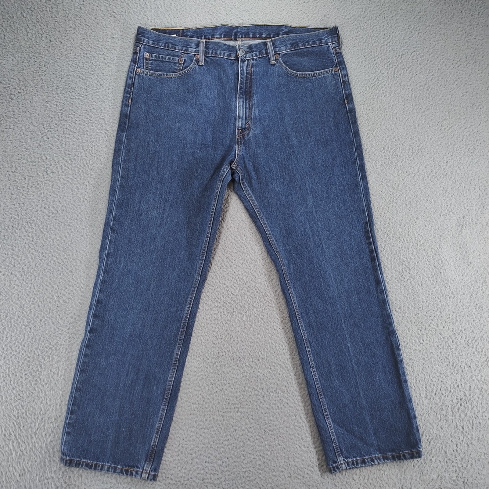 Levi's 505 Jeans Men 40x30 Blue Dark Wash Denim Straight Leg Zip Fly